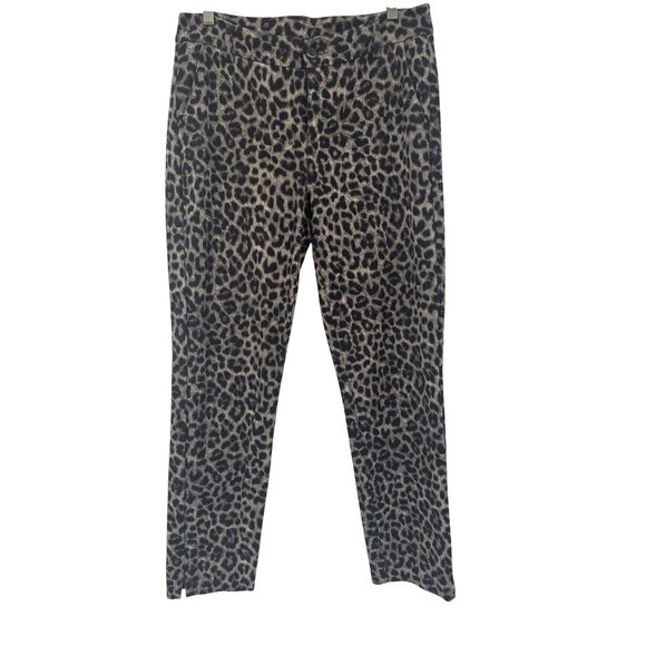 Cabi Jungle TrouserLeopard Print Skinny Pants Size 8 Womens  Stretch pockets - Picture 2 of 7